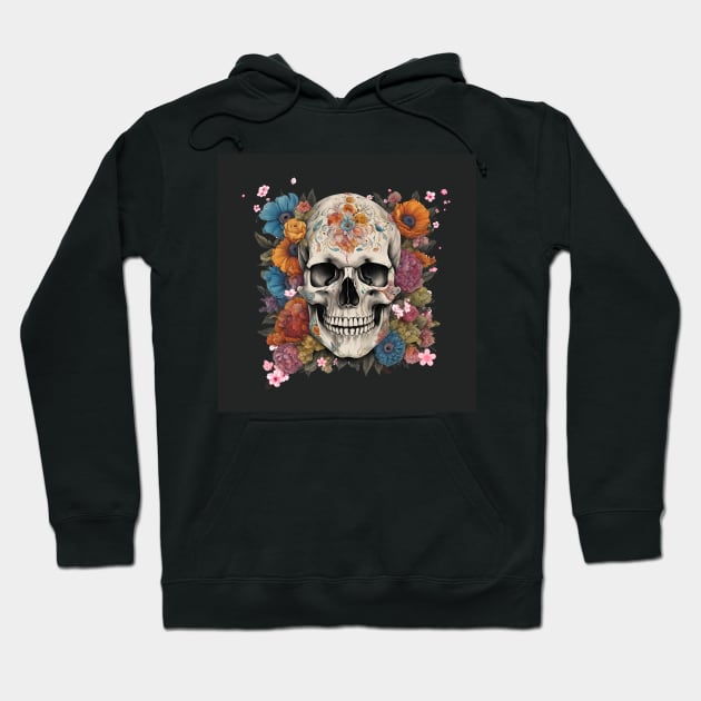 Skull with flowers Hoodie by Studio468